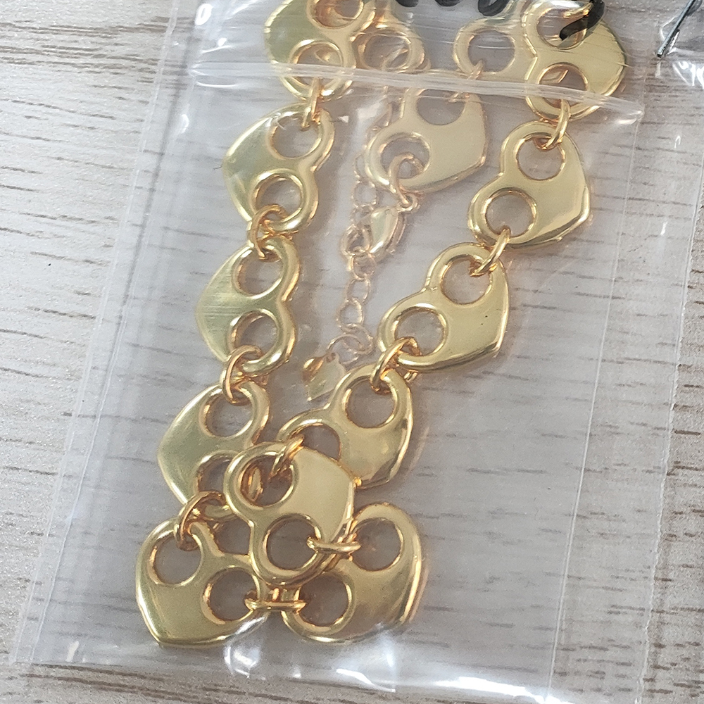 Puffed Heart Mariner Link Chain Necklace