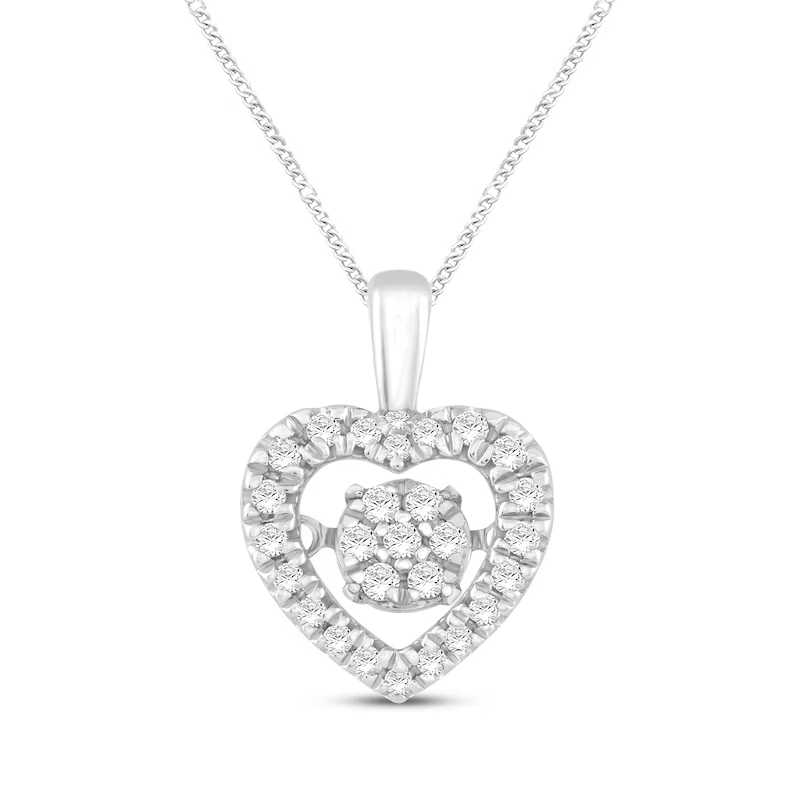 Unstoppable Love Diamond Heart Necklace Sterling Silver Copper
