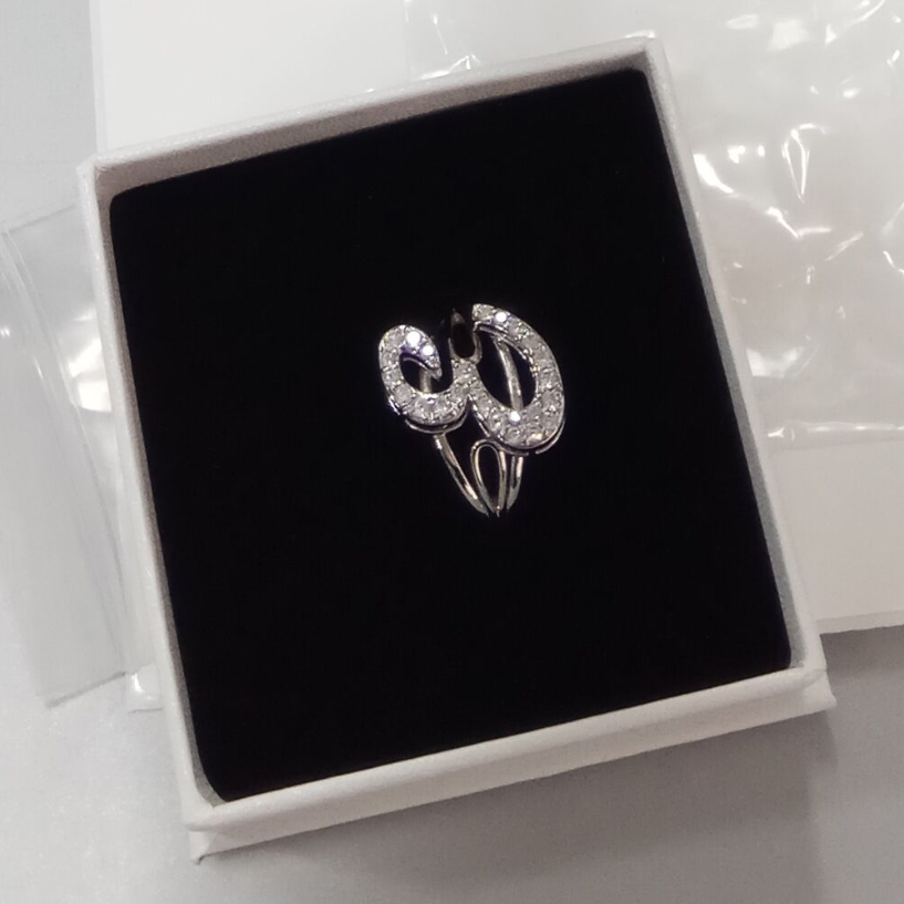 Personalized Custom Zircon Cursive Initial Letter Ring