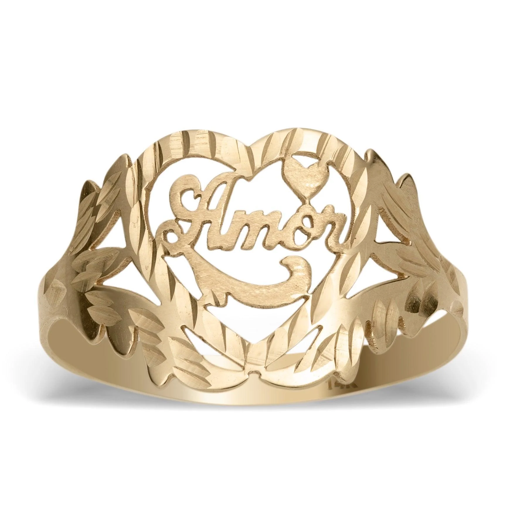 Heart Shaped Engraved Personalized Custom Name Ring