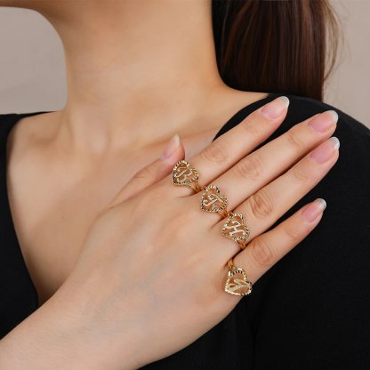 Heart Shaped Classic Personalized Custom Initial Ring
