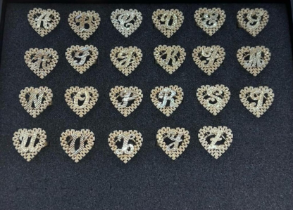 Retro Style Heart Shaped Personalized Custom Initial Letter Ring