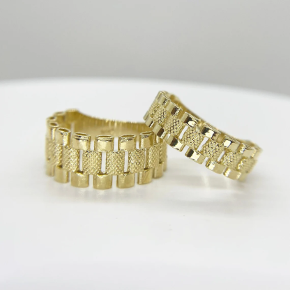 Textured Band Vintage Style Personalized Custom Engraved Ring