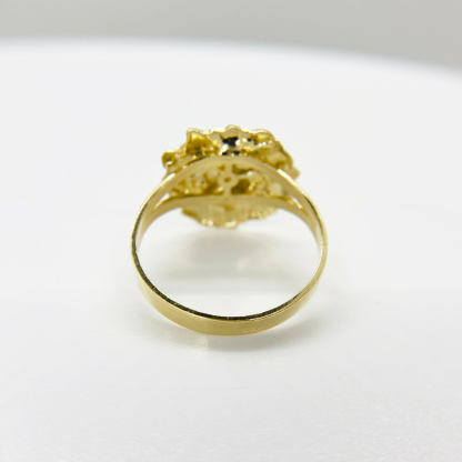 Gold Nugget Round Circle Ring Personalized Custom Engraved Ring