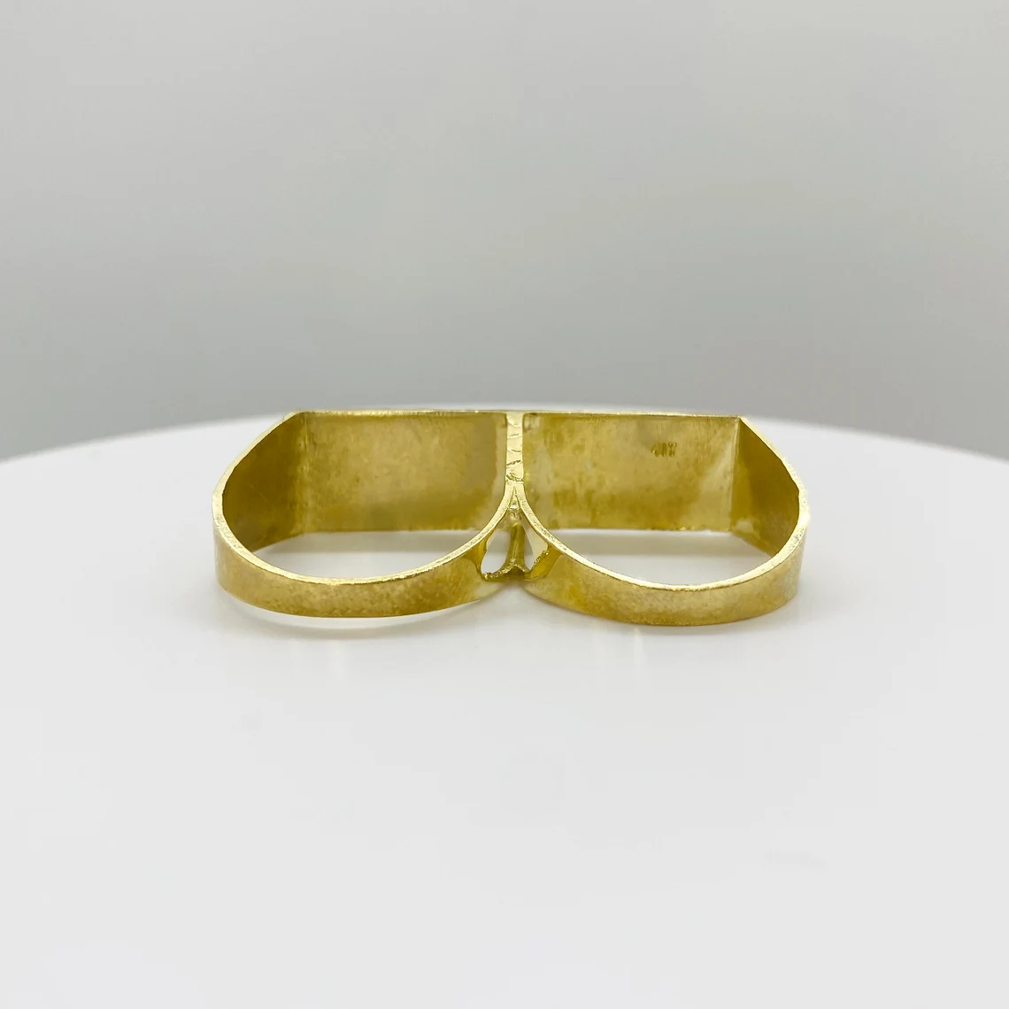 Two Double Finger Classic Plated Nugget Ring