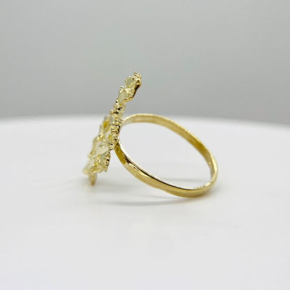 Gold Nugget Unique Shape Ring Personalized Custom Engraved Ring