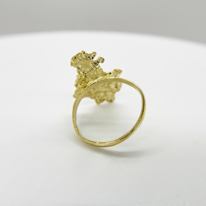 Gold Nugget Unique Shape Ring Personalized Custom Engraved Ring