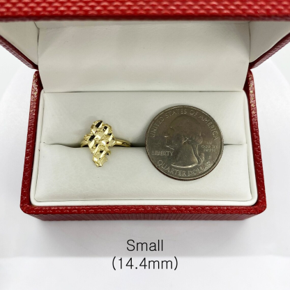 Gold Nugget Unique Shape Ring Personalized Custom Engraved Ring