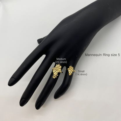 Gold Nugget Unique Shape Ring Personalized Custom Engraved Ring