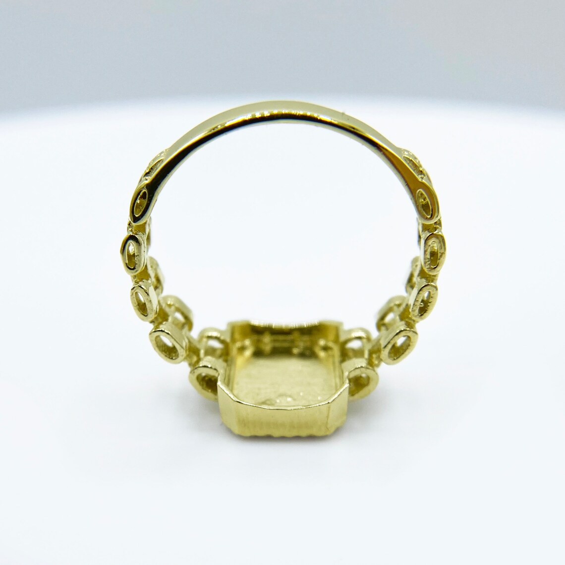 Gold Square Initial Letter Alphabet Ring Personalized Letter Ring