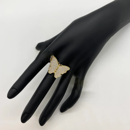 Gold Butterfly Ring Personalized Custom Engraved Ring