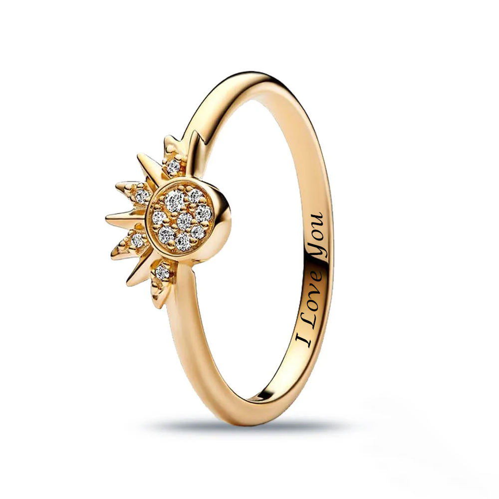 Sterling Silver Sun Ring Personalized Engraved Ring