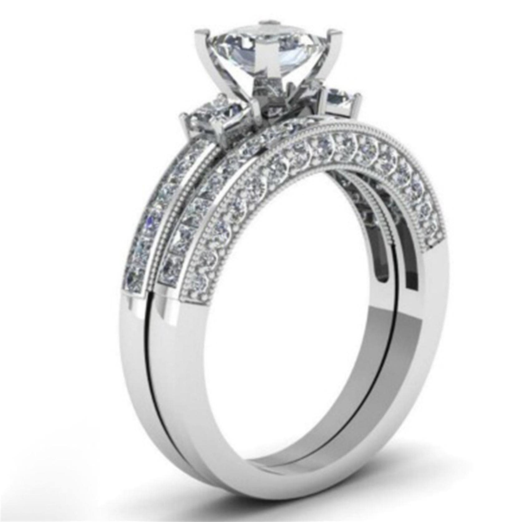 Diamond Cut Silver Matching Ring Personalized Engraved Ring