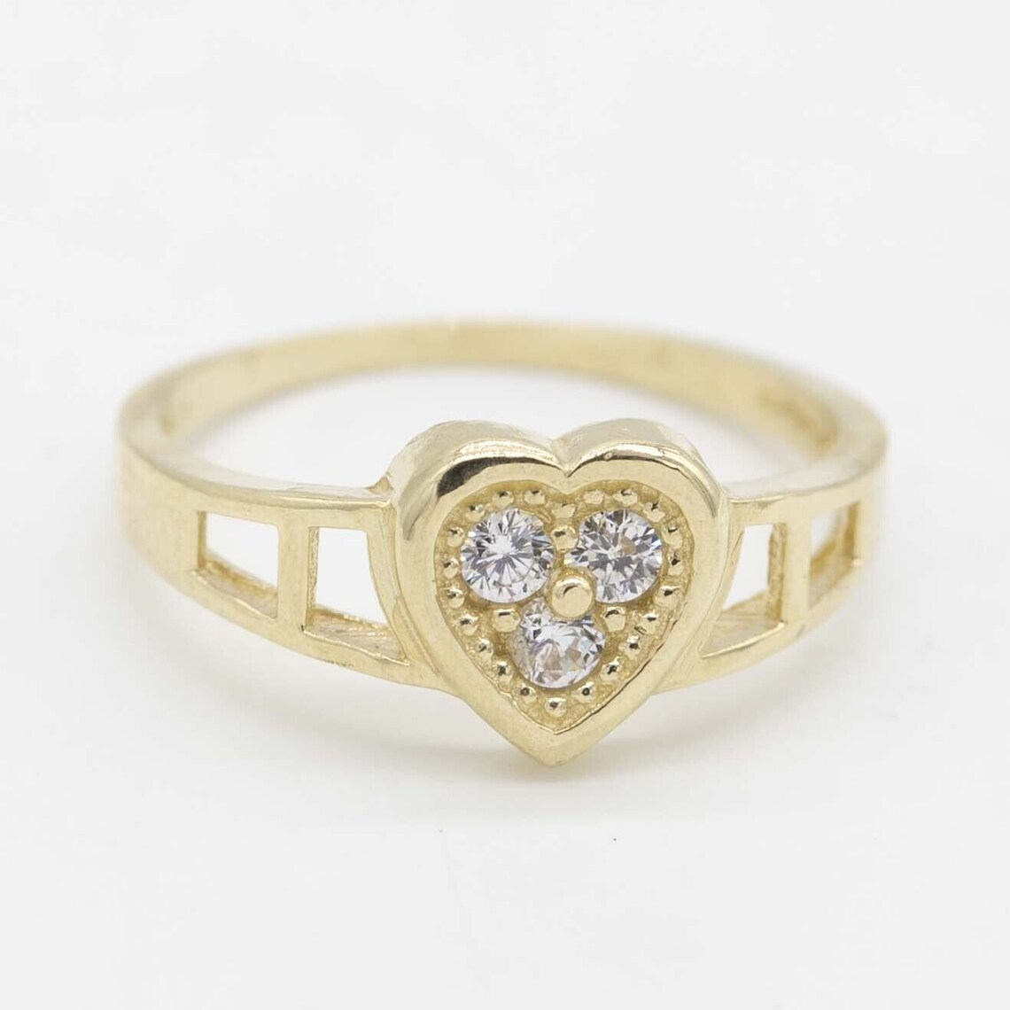 Zircon Heart Ring Personalized Engraved Ring