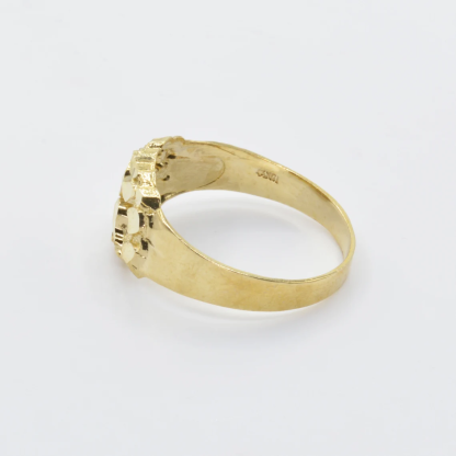 Gold Plated Nugget Classic Simple Statement Band Ring Personalized Engraved Ring