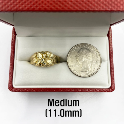 Gold Plated Nugget Classic Simple Statement Band Ring Personalized Engraved Ring
