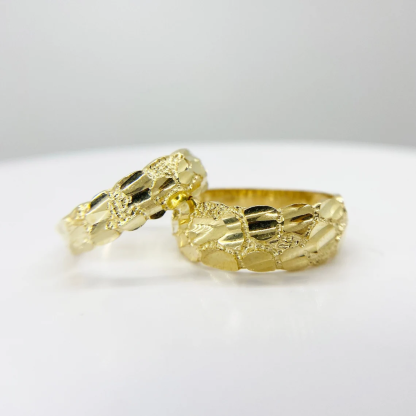 Gold Plated Nugget Simple Ring Personalized Engraved Ring