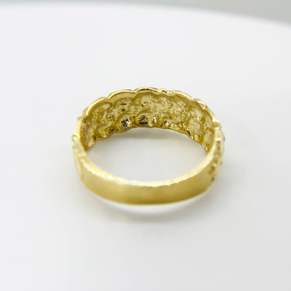 Gold Plated Nugget Simple Ring Personalized Engraved Ring