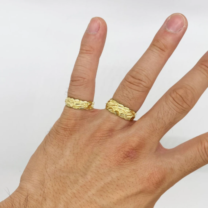 Gold Plated Nugget Simple Ring Personalized Engraved Ring