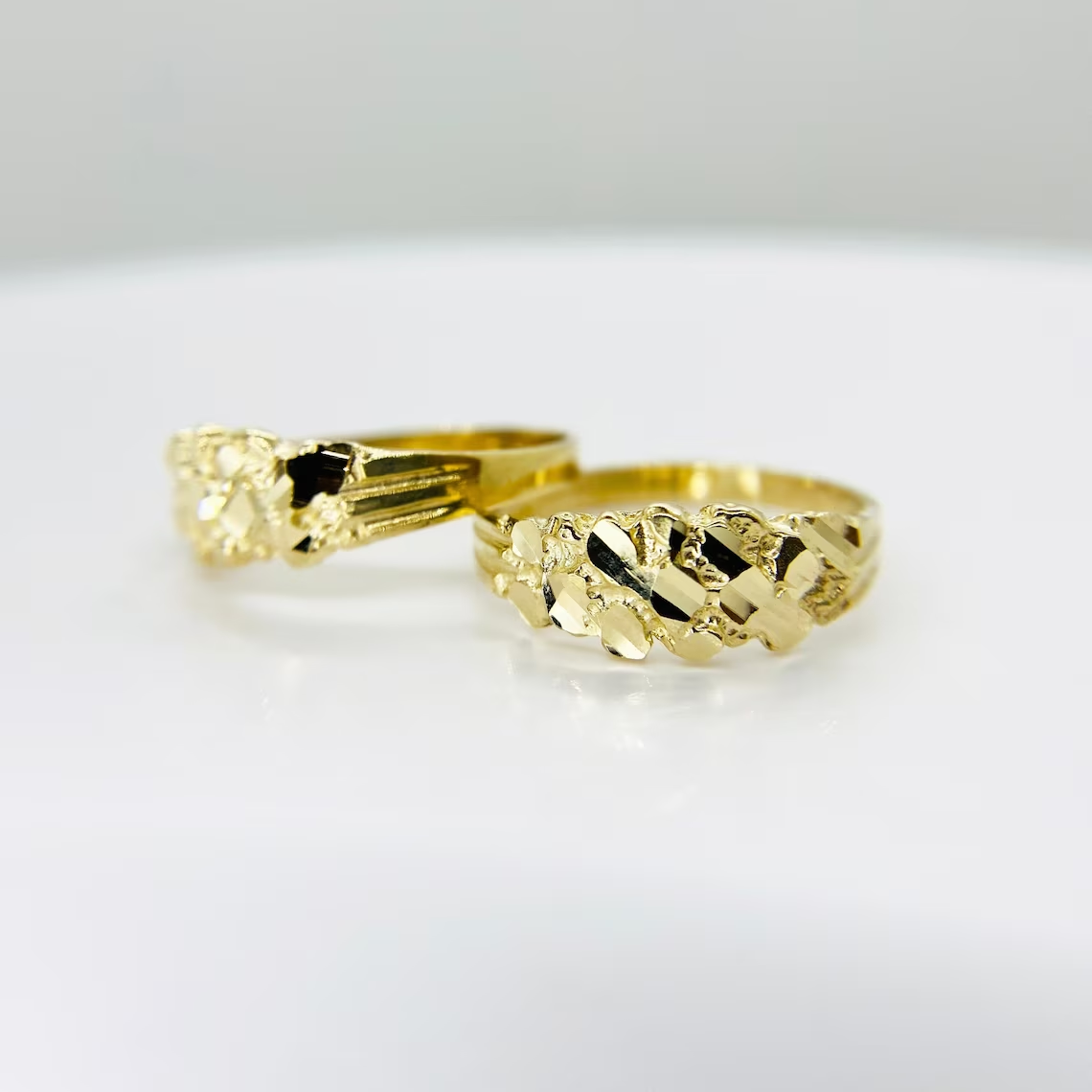 Gold Plated Nugget Ring Personalized Engraved Ring