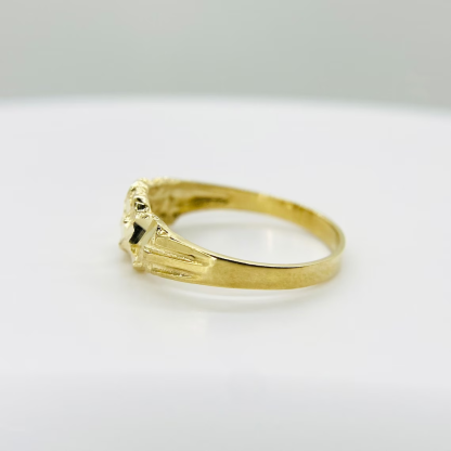 Gold Plated Nugget Ring Personalized Engraved Ring