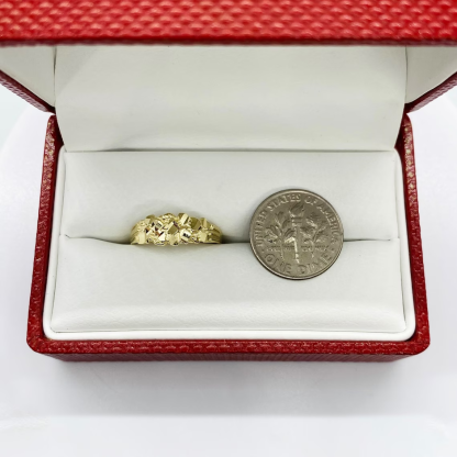 Gold Plated Nugget Ring Personalized Engraved Ring