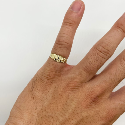 Gold Plated Nugget Ring Personalized Engraved Ring