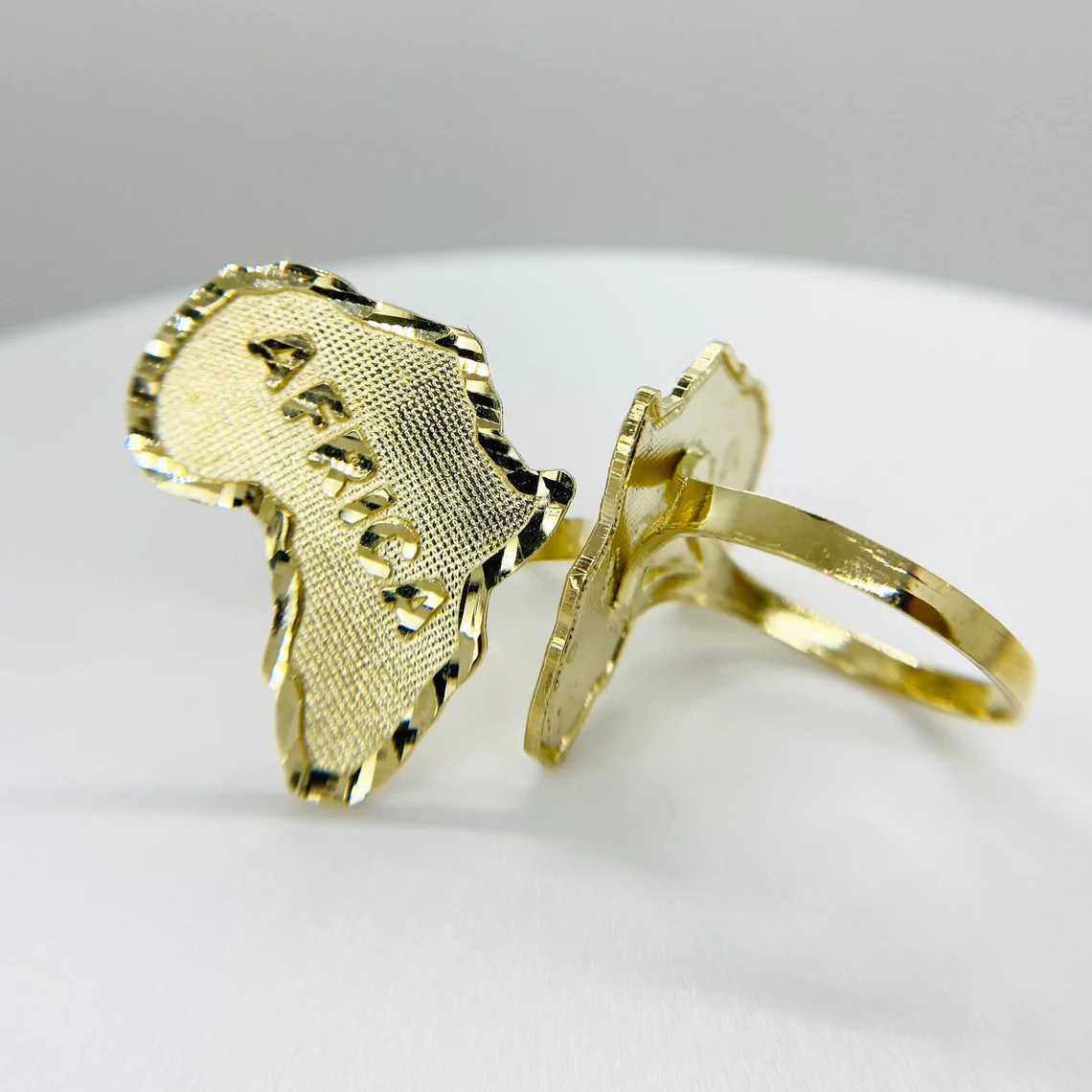 Africa Map Ring Gold Plated Personalized Engraved Ring