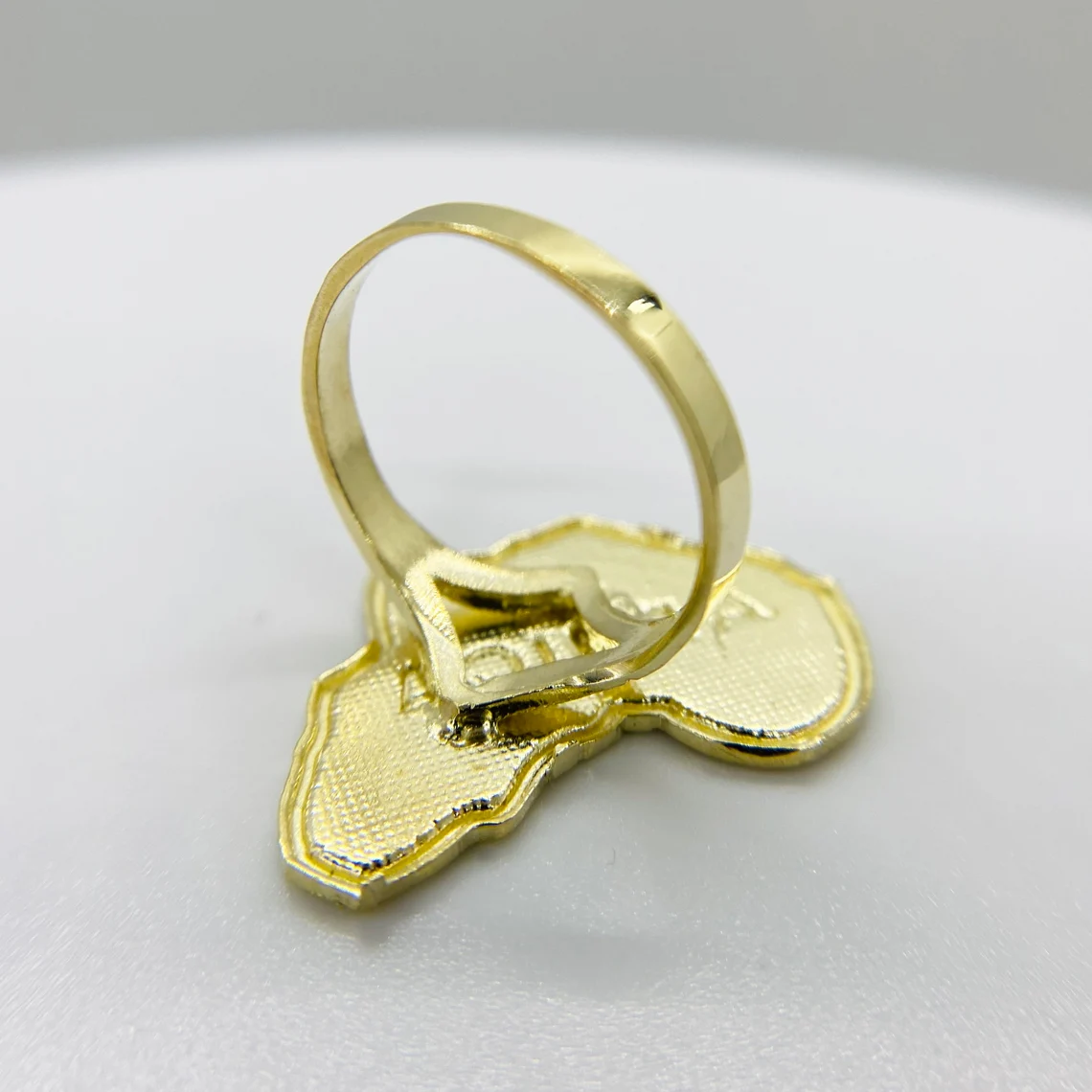 Africa Map Ring Gold Plated Personalized Engraved Ring