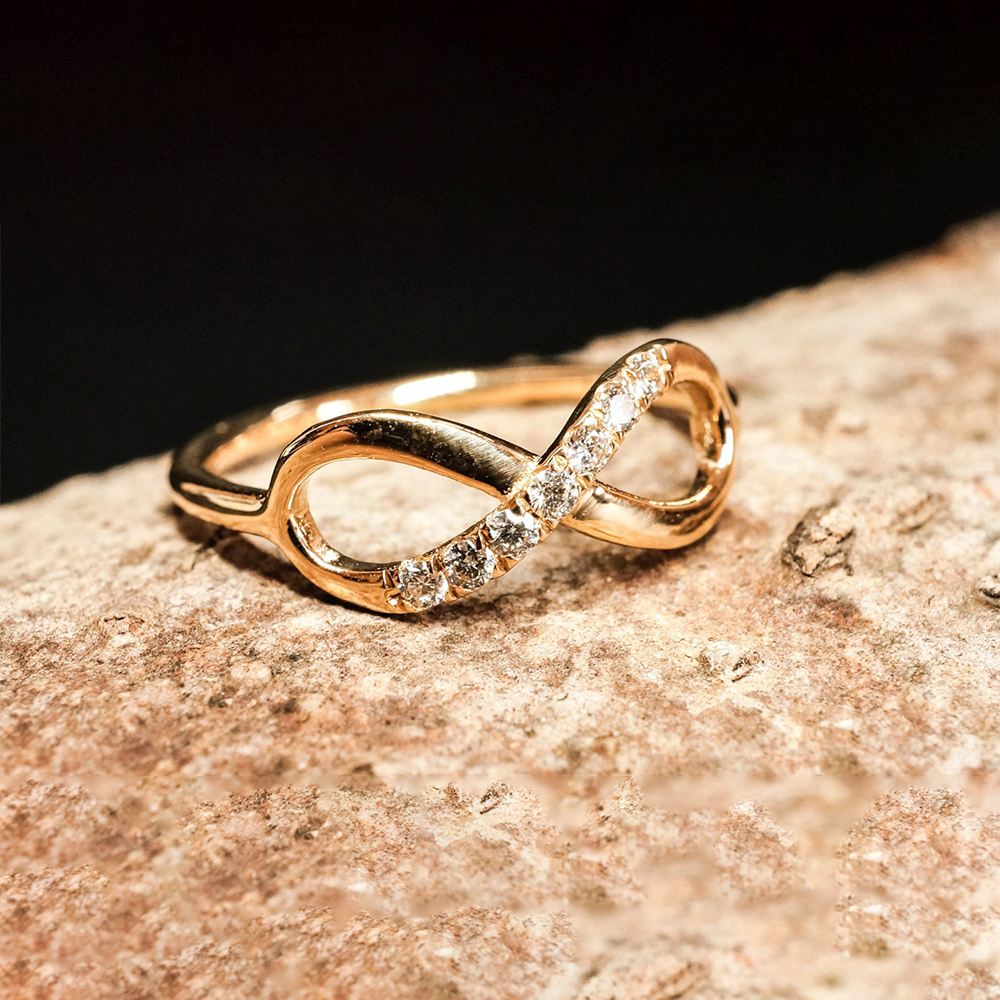 Infinite Ring Personalized Gold Plated Engraved Ring