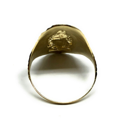 Yellow Gold Plated Virgin Mary Oval Ring