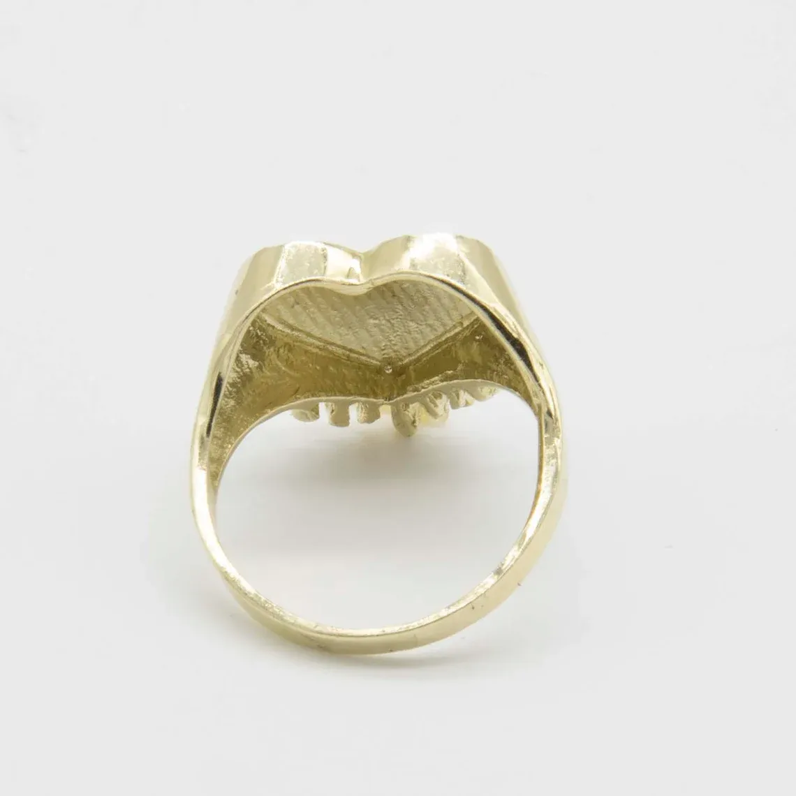 Textured Heart with Drop Ring Personalized Engraved Ring