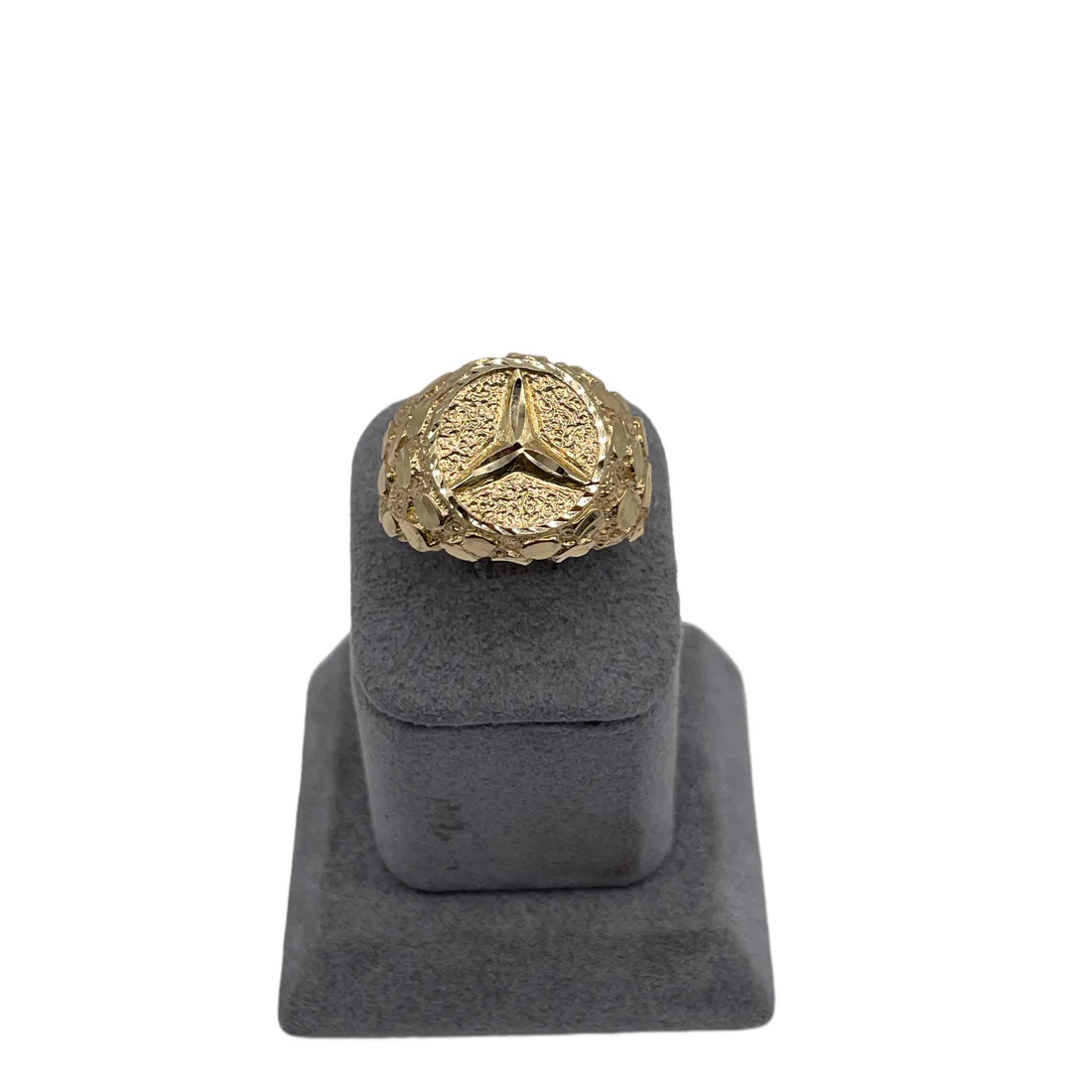 Nugget Benz Ring Gold Plated Men Ring