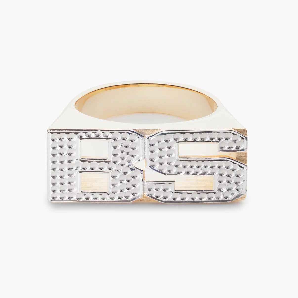 Zircon Gold Plated Double Letter Block Ring Personalized Letter Ring