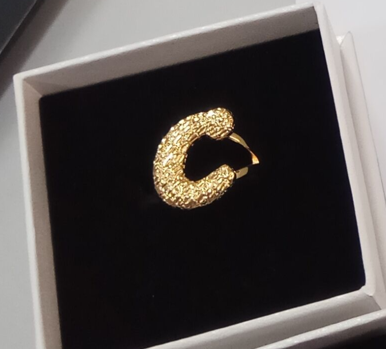 Nugget Ring Gold Plated Personalized Custom Initial Ring