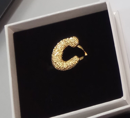 Nugget Ring Gold Plated Personalized Custom Initial Ring