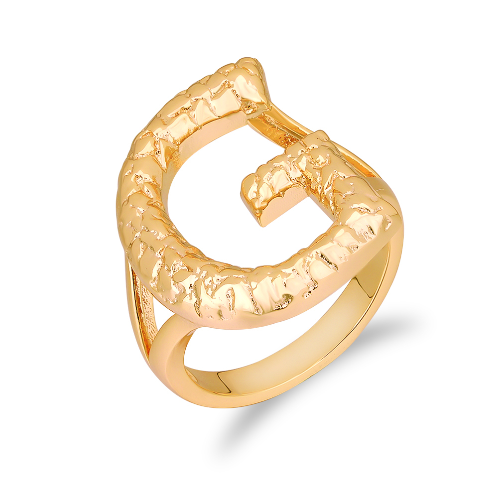 Nugget Ring Gold Plated Personalized Custom Initial Ring