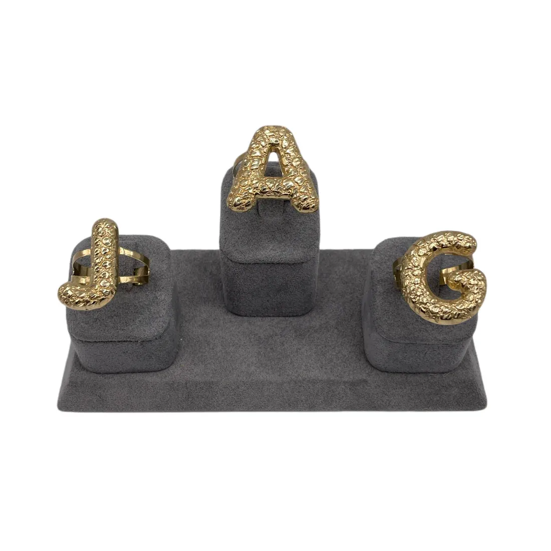 Nugget Ring Gold Plated Personalized Custom Initial Ring