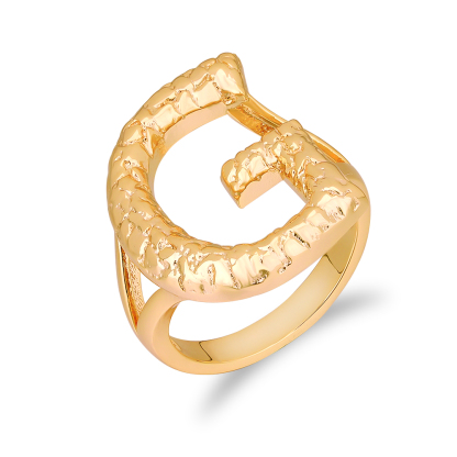 Nugget Ring Gold Plated Personalized Custom Initial Ring