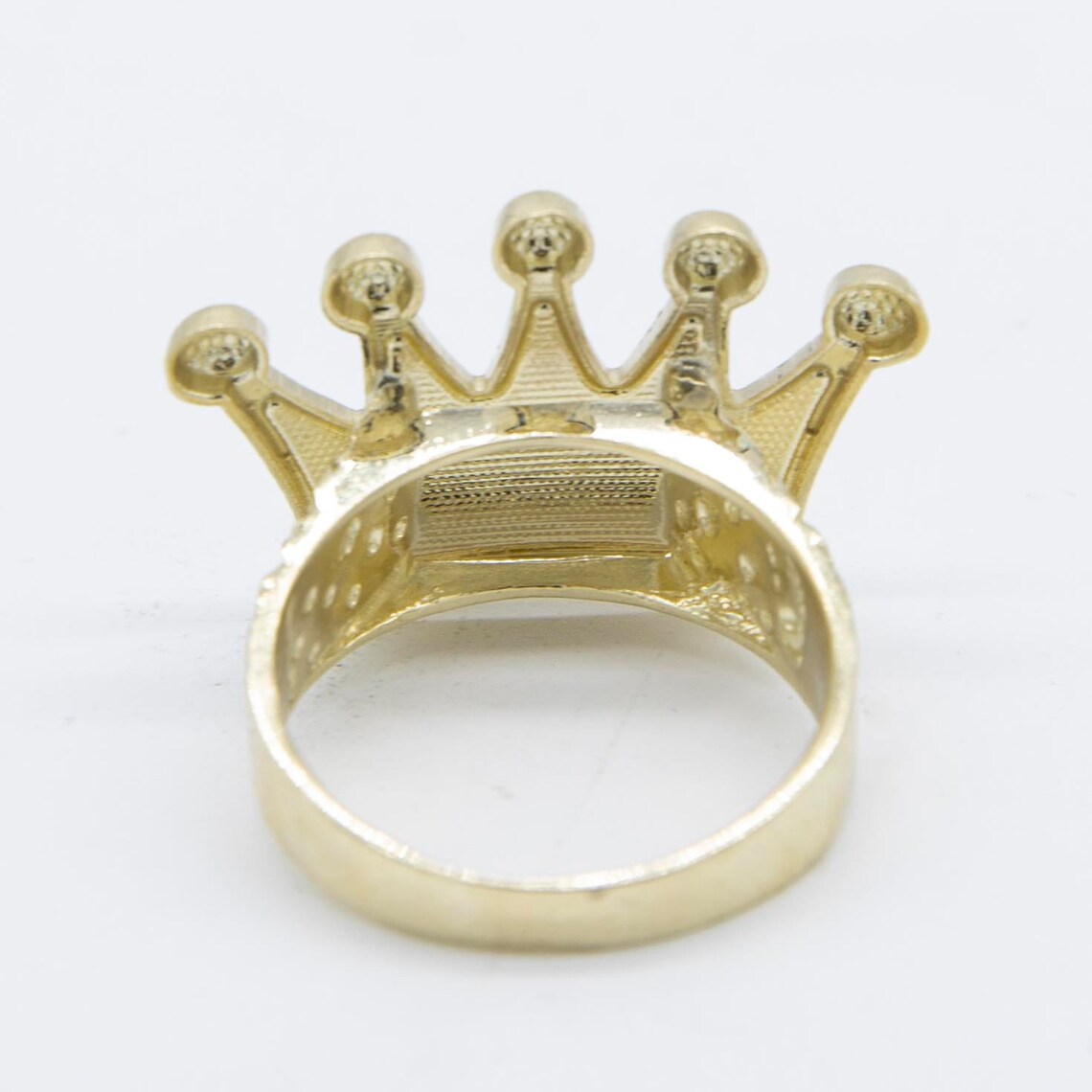 Diamond Cut Crown Ring Personalized Custom Name Ring