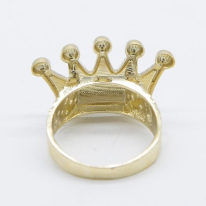 Diamond Cut Crown Ring Personalized Custom Name Ring