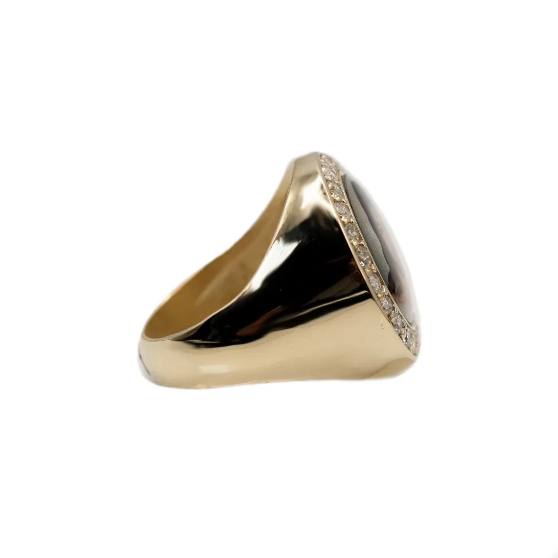 Round Ring with Picture Inside Gold Plated Personalized Custom Photo Ring