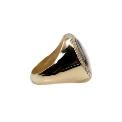 Round Ring with Picture Inside Gold Plated Personalized Custom Photo Ring