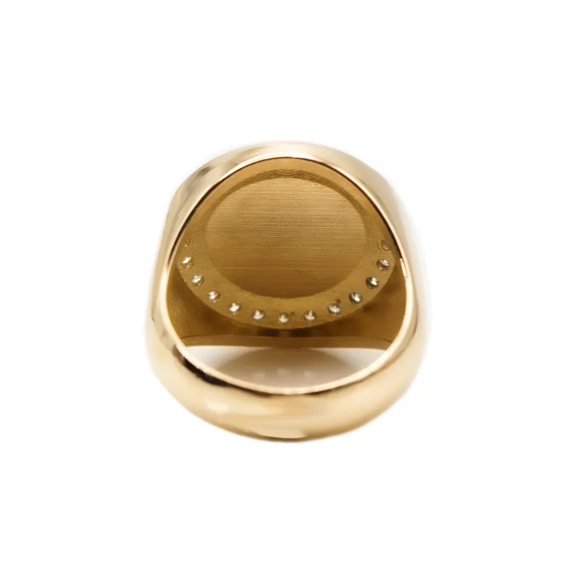 Round Ring with Picture Inside Gold Plated Personalized Custom Photo Ring