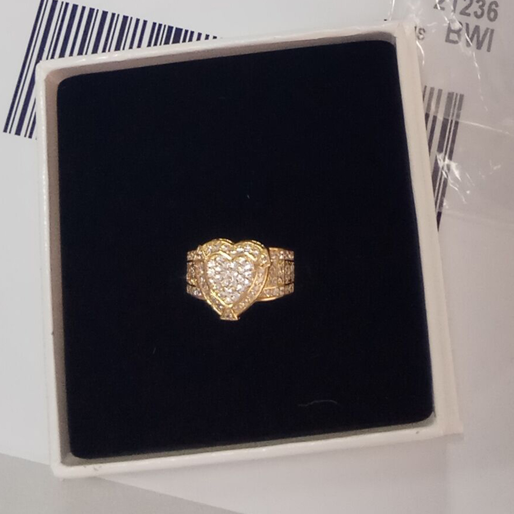 Heart Promise Ring Gold Plated Personalized Engraved Ring Love Ring