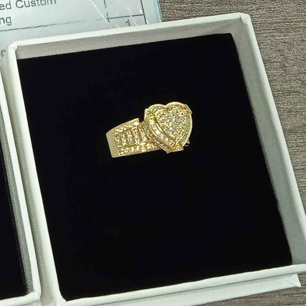 Heart Promise Ring Gold Plated Personalized Engraved Ring Love Ring