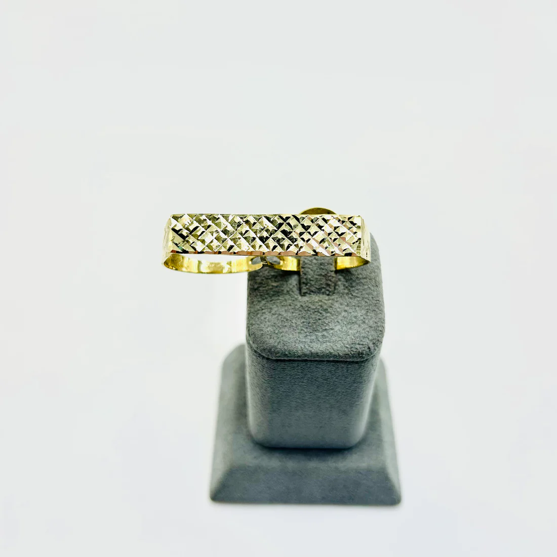 Diamond Cut Gold Plated Two Finger Ring