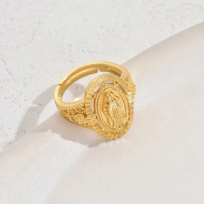 Virgin Mary Ring Gold Plated Rings
