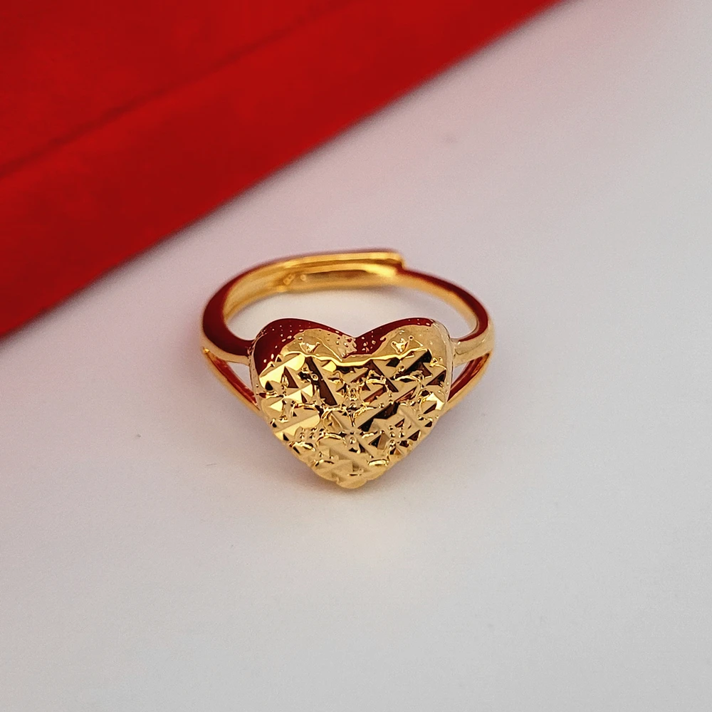 Heart Shaped Ring Gold Plated Nugget Rings
