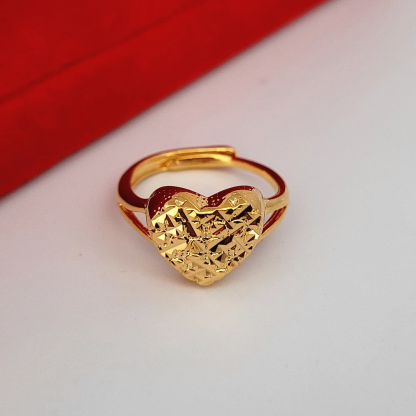 Heart Shaped Ring Gold Plated Nugget Rings